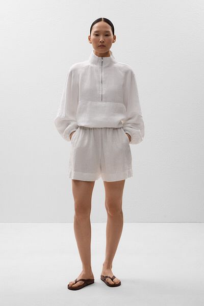 Oysho 100% linen Bermuda shorts