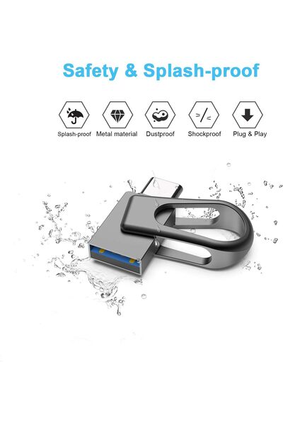 USBB 64GB USB C Flash Drive, 2-in-1 OTG USB 3.0 Thumb Drive, Dual USB Memory Stick Pen Drive for Type-C A