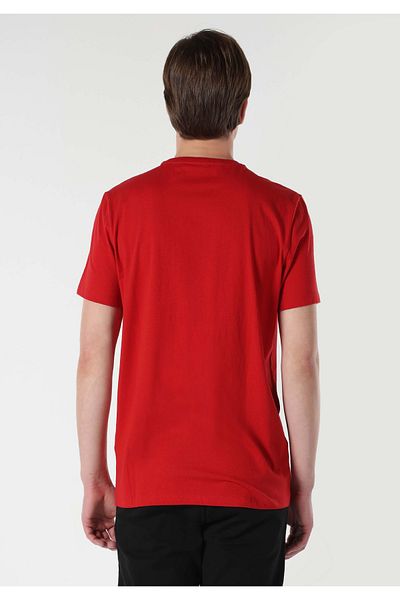 Colin's Regular Fit Round Neck Printed Men's Red Short Sleeve T-Shirt