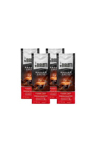 Bialetti 4 Pieces Classico Ground 250 Gr Coffee