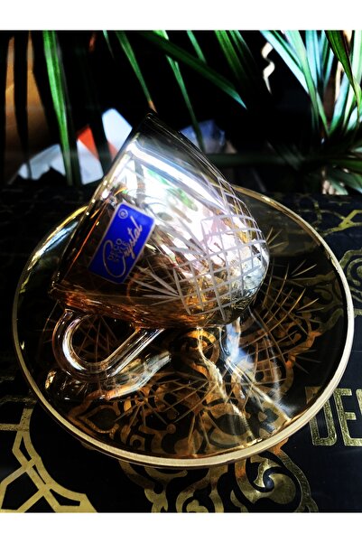 DECOSTYLE Kare Dekor Paşabahçe Gold Bal Renk Basic 4 Lı Kahve Fincan Takımı 8 Parça 97984