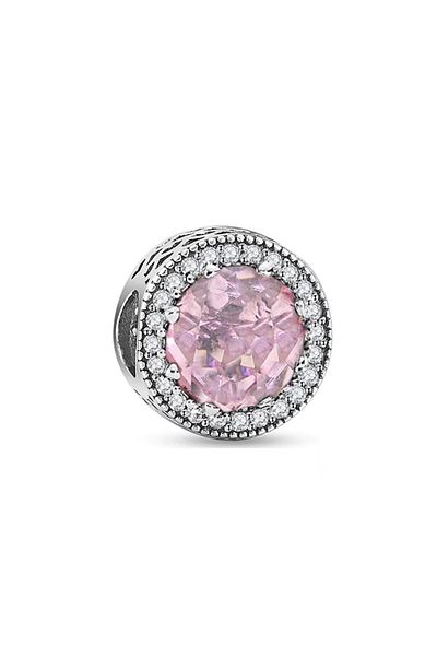 delis Pandantiv/talisman Din Argint 925, Jw1179, Model Elegant Cu Piatră Roz, Placat Cu Rodiu