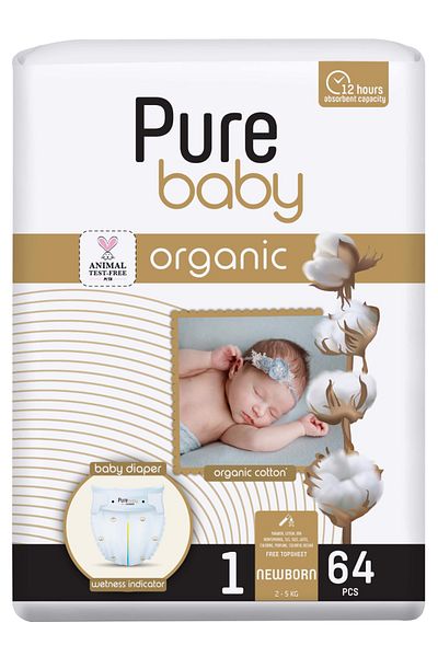 Pure Baby Scutece nr. 1 (2-5 kg) 64 buc./pachet