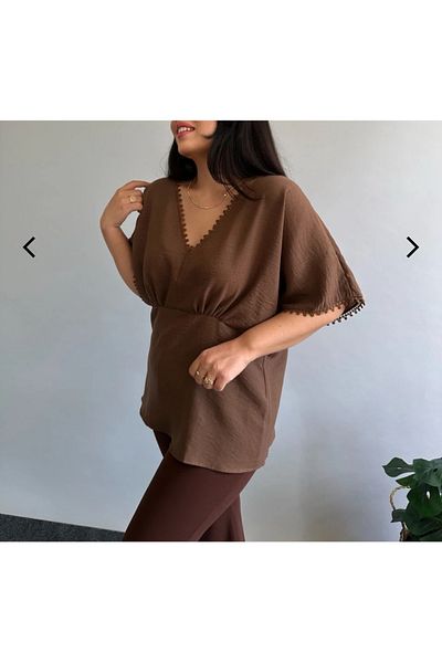 NİLS FASHİON Plus Size Linen Bluz