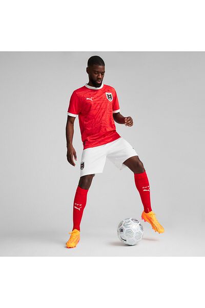 Puma Mens Austria 2024 Home Football Jersey Top - Red