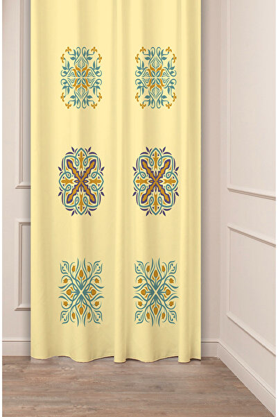 GREENDECOR Authentic, Anatolian, Ethnic, Bohemian Patterned Special Design Digital Printed (Single Wing) Modern Stylish Background Curtain