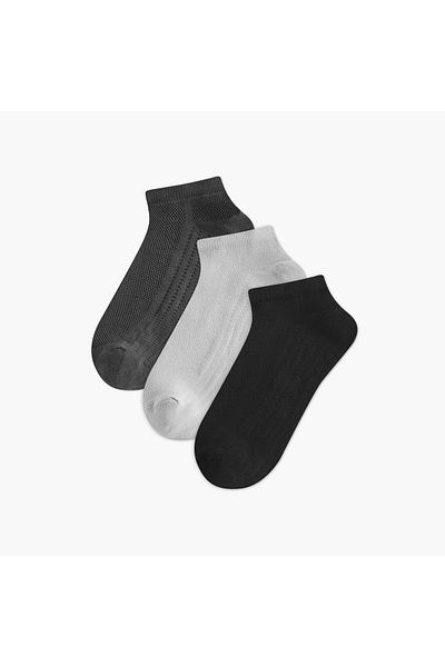 FAV Set of 3 - Textured Ankle Length Non Terry Socks