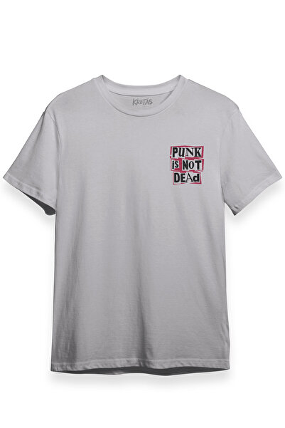 Kretas Unisex siva T-shirt Punk nije mrtva rok grunge muzika minimalna prednj...