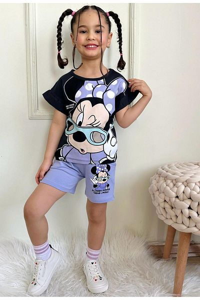 LİLLYPİCCA Girl's Printed Ruffle Sleeve Girl's Shorts Suit