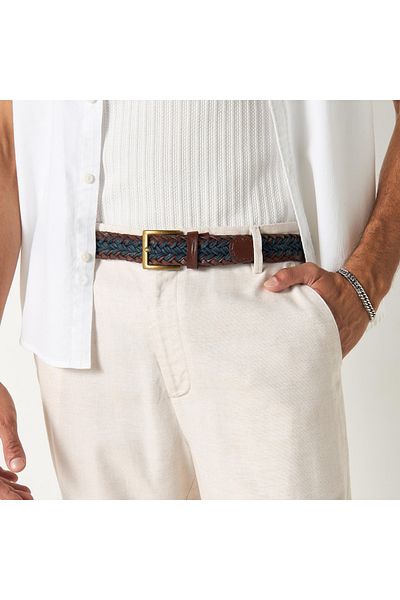 FAV Textured Leather Belt with Pin Buckle Closure