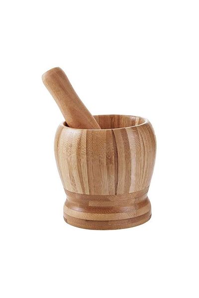 Bisbell Manual Grinder Wooden, Morter & Pestle Set 11Cm