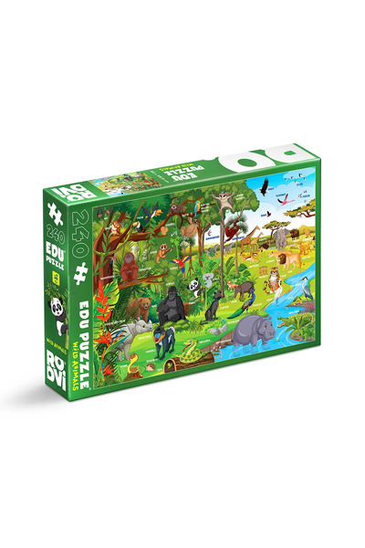 D-Toys Animale sălbatice - EduPuzzle pentru copii 240 de piese