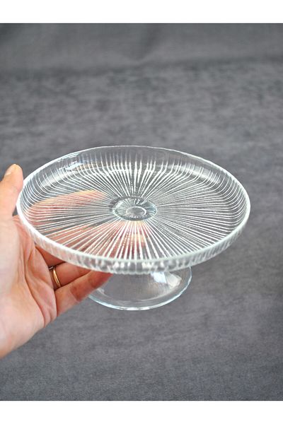 Qualitev 16 cm Glass Leg Linya Mini Presentation Plate Catering Plate-1 Piece