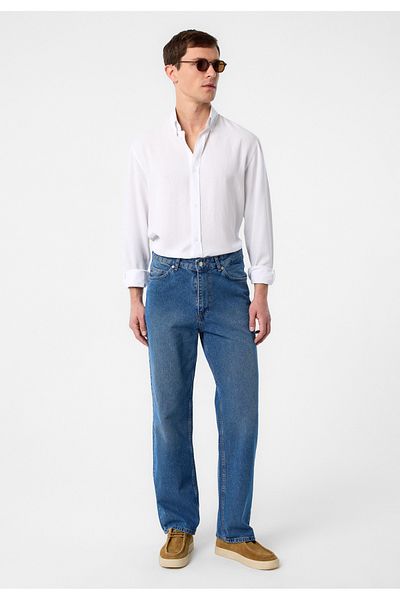 Antioch Light Blue High Waist Relaxed Fit Men's Jeans