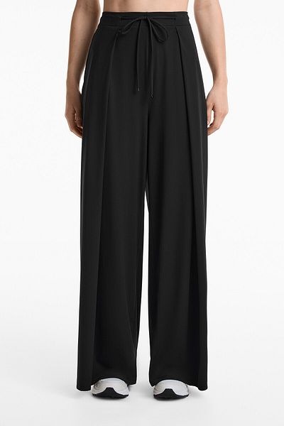 Oysho Light Touch Pleated Wide-leg Trousers