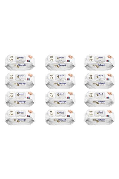 Babysoft Premium Wet Wipes Set, 12 X 120 Pcs
