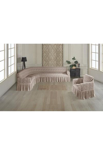 Stylish Home HUSE JAKARD PENTRU COLTAR FOTOLIU -STONE
