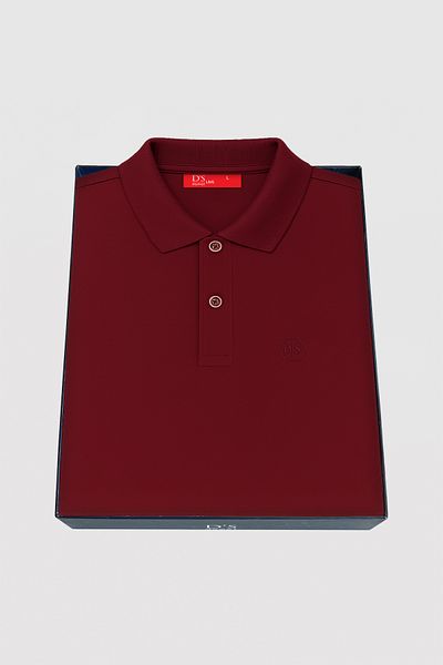 D'S Damat Μπλουζάκι με γιακά πόλο Ds Damat Slim Fit Claret Red Boxed