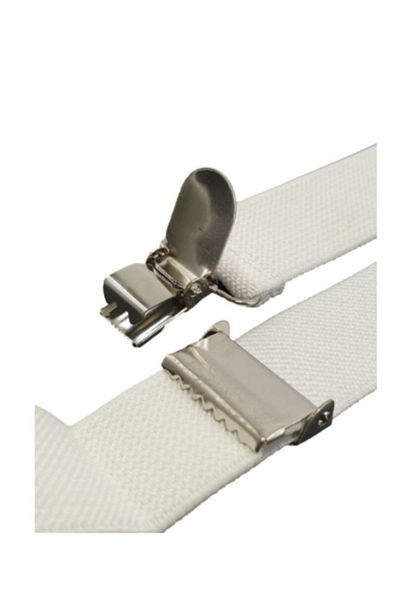 OEM Unisex Braces, Metal Clasps, 2.5 cm Width, White