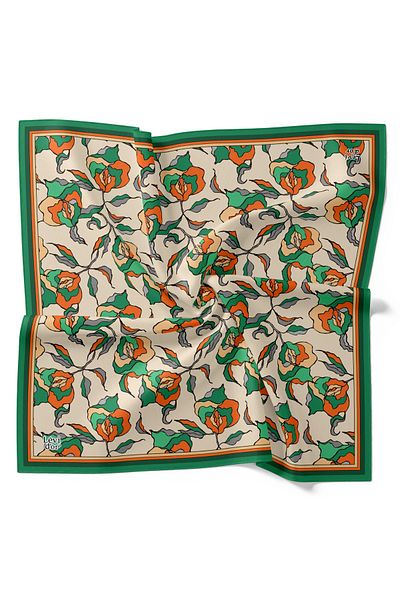 Levidor Leaf Floral Pattern Lightweight Cotton Cotton Scarf