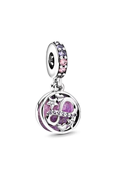 delis 925 Silver Pendant/Talisman, Jw1169, Infinity Pattern, Rhodium Plated