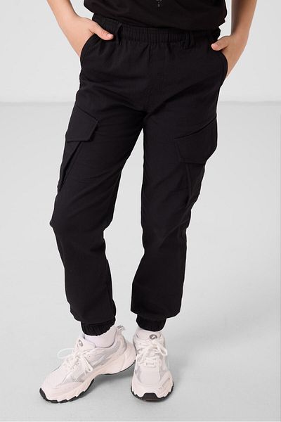 TOMMY LIFE Black Standard Fit Woven Lightweight Stretchy Chino Boys' Trousers - 11271