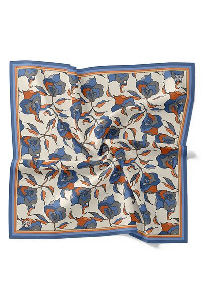 Levidor Leaf Floral Pattern Lightweight Cotton Cotton Scarf