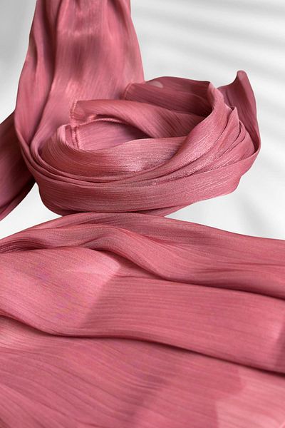 Amine Hüma Βραδινό φόρεμα Janjan με σατέν υφή Dusty Rose Shawl