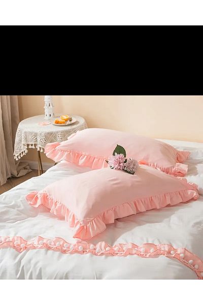 Arya Tekstil Single Duvet Cover Set White - Pink