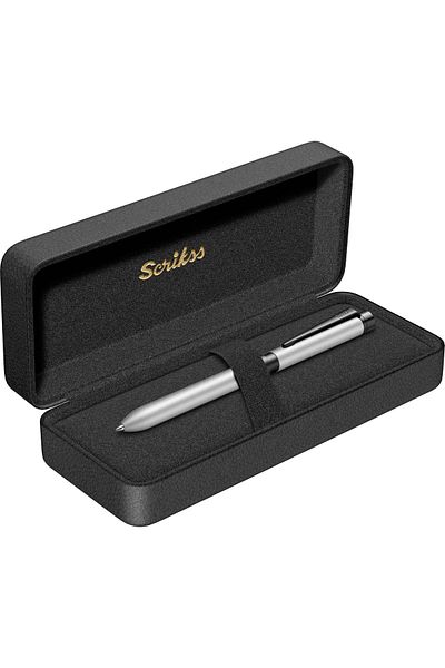 Scrikss 83 Sport Multifunction Silver Gray (Ball Point Pen Blue and Red & Versatile) + Refill Gift
