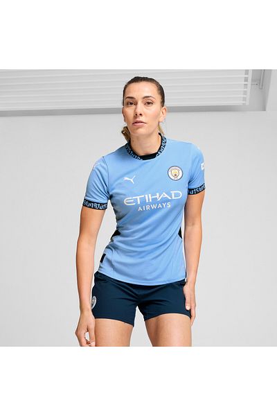 Puma Womens Manchester City 24/25 Home Football Jersey Top - Blue