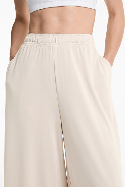 Oysho Wide-leg Floaty Crop Trousers With Soft-touch Modal