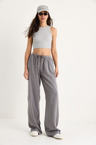 Bianco Lucci Women's Pocket Detailed Elastic Waist Binding Detailed Summer Lyocell Trousers Yp5424 60283375