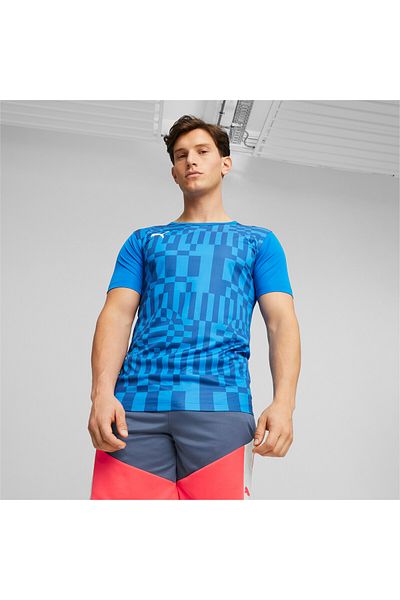 Puma Mens Individualrise Graphic Football Jersey Top - Blue