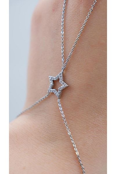 Jerie Gold Single Star Detail Zircon Stone Şahmeran