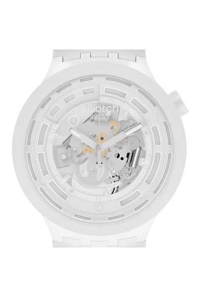 Swatch Men’s Analogue Quartz Movement Watch with Bioceramic 47mm Case and Bio-sourced Bracelet