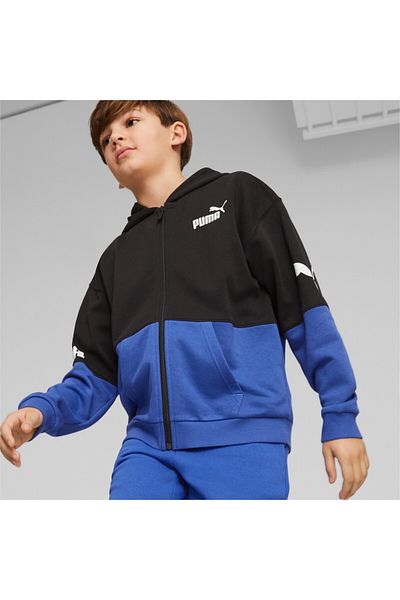 Puma Youth Boys Power Full-zip Hoodie Sweat Jacket - Blue