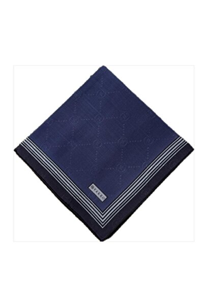 Vakko Eșarfă din bumbac și mătase cu monogramă 41588-Marine