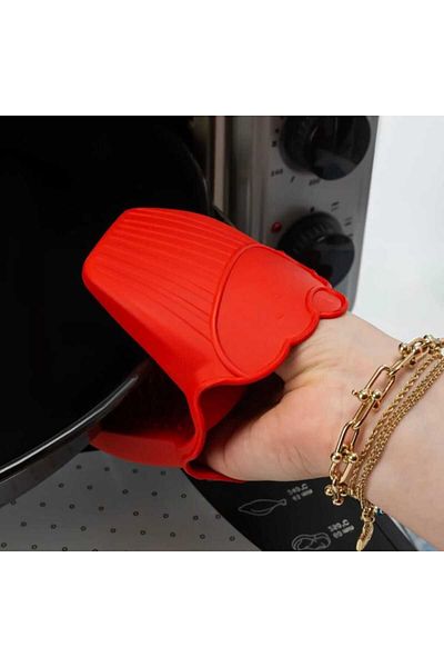 CKM silikon Silicone Fireproof Oven Mitts Pot Pan Handle Set of 2