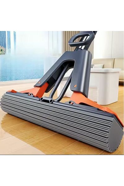 MACVI Mop absorbant telescopic Macvi®, alb, sistem de stoarcere simplu, burete usor de inlocuit