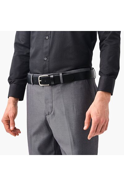 FAV Textured Leather Belt with Pin Buckle Closure
