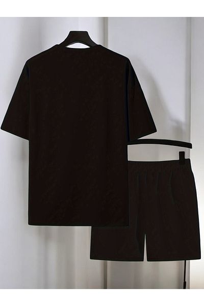 uyguntarz Σετ σορτς μπλουζάκι με στάμπα Unisex Line Ever Design