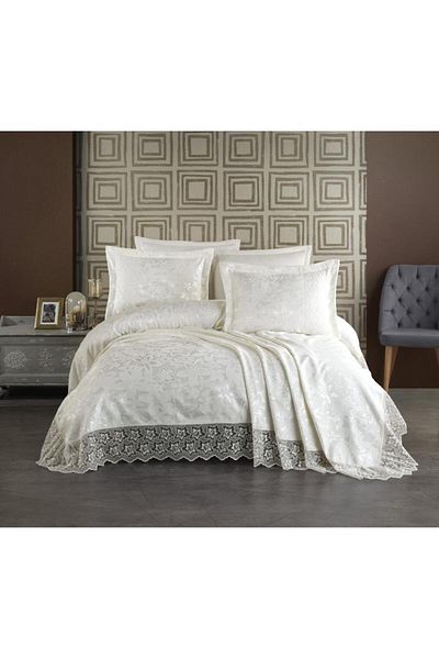 Stylish Home BED BLANKET 240 x 260 WITH 2 PILLOWCASE 50 x 70 LEYLA-CREAM