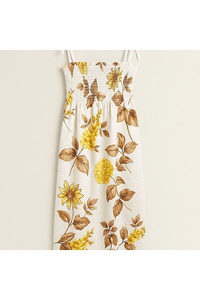 BETULAKSUBUTİK Leaf Patterned Strappy Dress