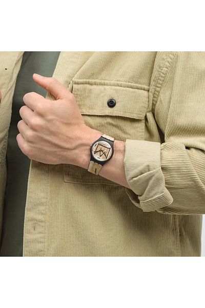 Swatch Unisex Analogue Quartz Movement Watch with Polymer 41mm Case and Silicone Bracelet