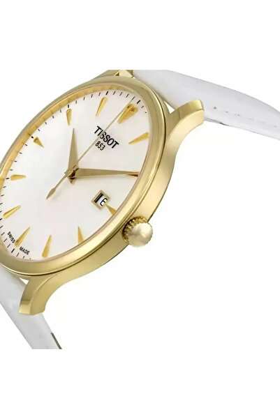 TISSOT Women’s Analogue Quartz Movement Watch with Stainless Steel 42mm Case and Leather Bracelet