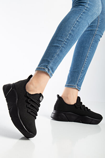 NOCS Günlük -multi Kadın Sneaker Bağcıklı Triko Esnek Hafif Ve Kalın Tabanlı Yürüyüş Spor Ayakkabı