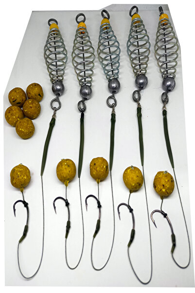 sr sazanrig 30 GR YAYLI BOİLİ RİG TAKIMI 5 ADET YEDEK BOİLİ (5'Lİ SET)