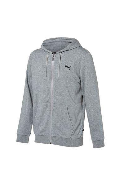 Puma Mens Essentials Full-zip Hoodie Sweat Jacket - Gray