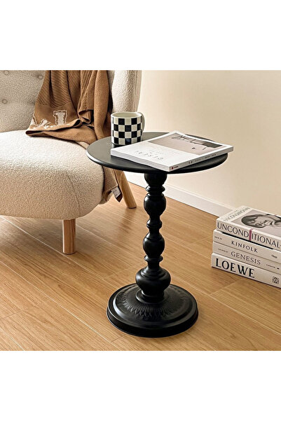 Viyogo Round coffee table, iron, 52 x 38 cm, black